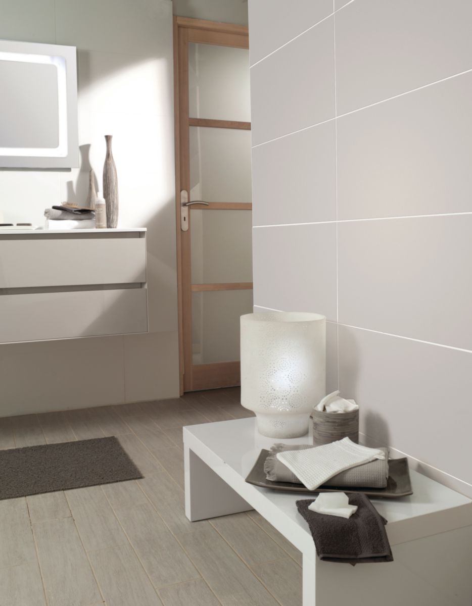Carrelage mural faïence les exclusifs cristal gris lustré 30x60 cm ...