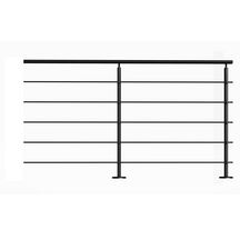Garde-corps Prestio - pack fixation à plat - aluminium thermolaqué noir - L. 200,6 cm - H. 102,5 cm