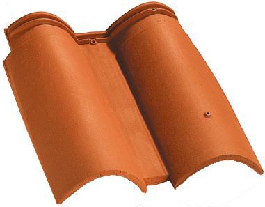 EDILIANS - Tuile double bourrelet Plein Sud terre cuite rouge teinte ...