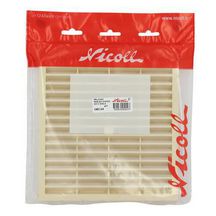 Grille d'aération carrée spécial façade à combinaison 1M214S - avec moustiquaire - polystyrène sable - 197x197 mm