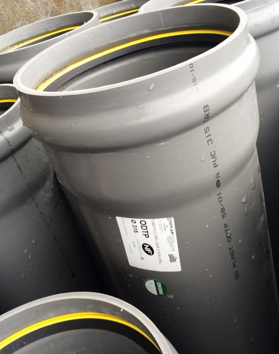 OD PLAST Tube PVC CR8 L/LISSE diamètre 315 avec joint longueur 3m