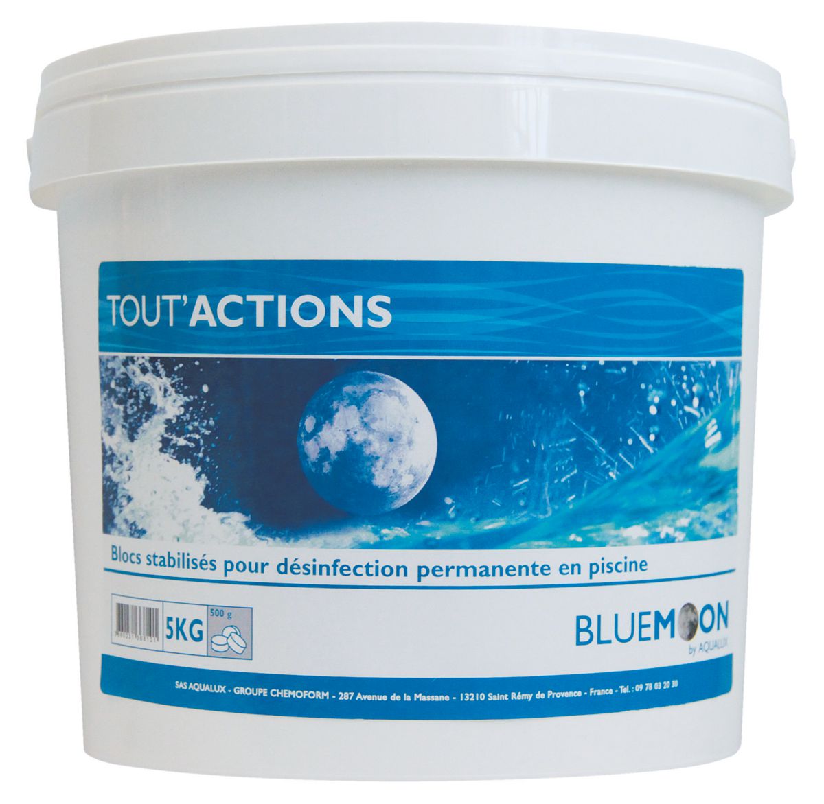 Chlore multi actions, galets 250gr, boîte de 1KG, EDG, non comburant -  AQUALUX - 106621