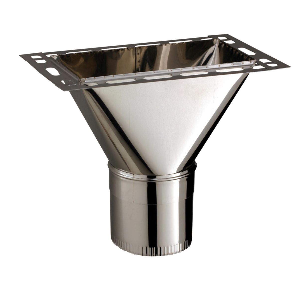 POUJOULAT Raccord haut pour conduit de cheminée rectangulaire Kitinox