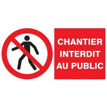 Panneau de chantier "Interdit au public" - 330x200 mm