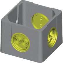 Boîte béton à opercules plastique EPERS pour réseaux secs ou eaux pluviales - dim. intér. 25x25cm & extér. 30X30cm hauteur 22,5cm poids 14kg