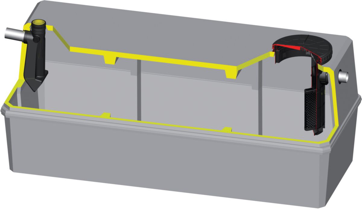 Panier Pour Prefiltre De Fosse Toutes Eaux Beton SEBICO - Fosse septique avec préfiltre 30EI - 3000 l - 3,1x1,2x1,3 m |  POINT.P