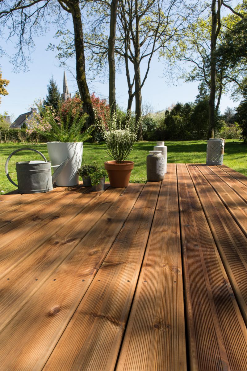 SILVERWOOD Terrasse bois lame pin sylvestre Isea traité classe 4 marron 27x145 mm L. 4