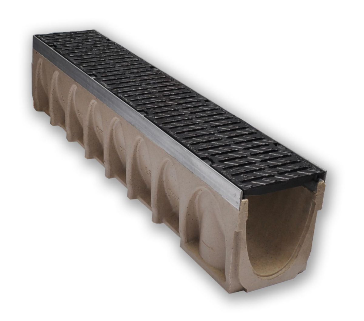 ULMA - Caniveau béton MultiV+150 hauteur 170 mm grille nervurée en