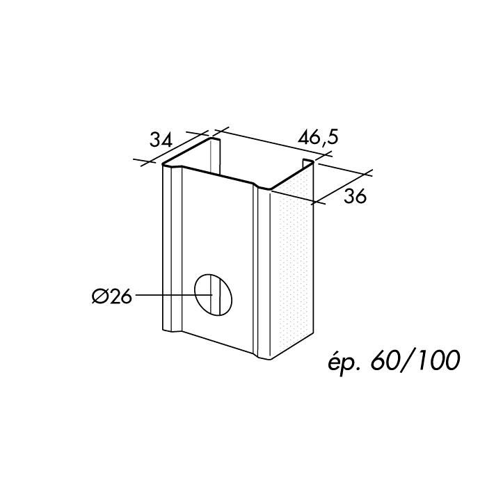 Montant M48 - L. 2,8 m - ailes de 34x36 mm
