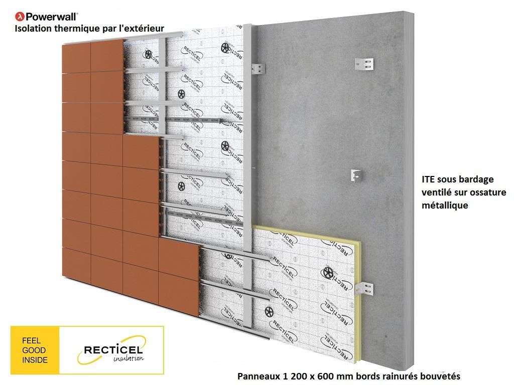 RECTICEL Panneau polyuréthane Powerwall bords rainurés 1,2 x 0,60mm