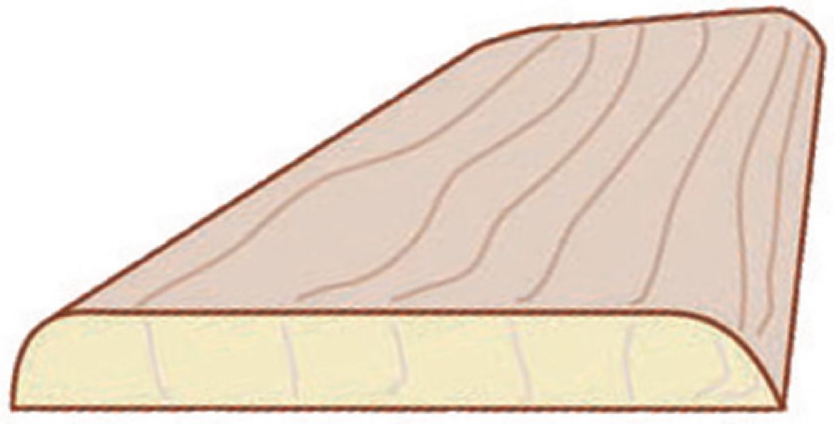 Baguette d'angle arrondie chêne 27 x 27 mm L.2,4 m