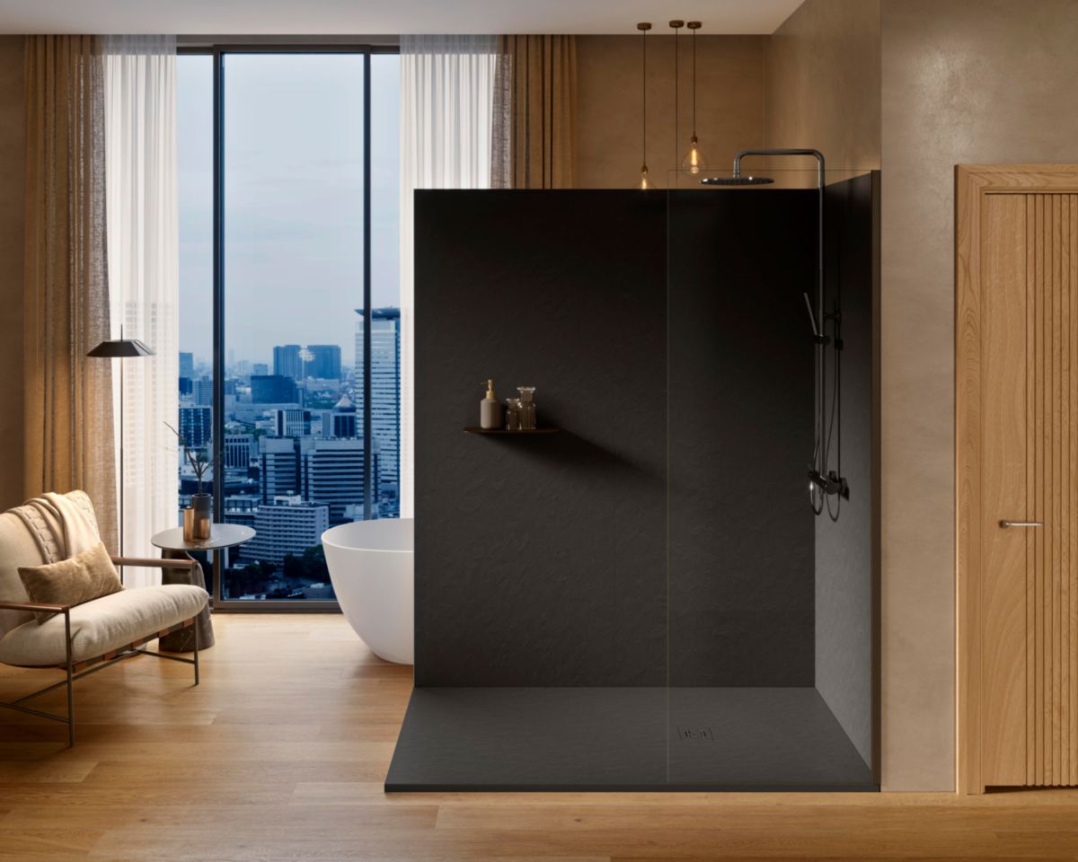 Receveur Alterna Daily'o 120 X 80 Cm Ardoise Blanc ALTERNA - Receveur Alterna Daily'O 120 x 80 cm ardoise anthracite | POINT.P