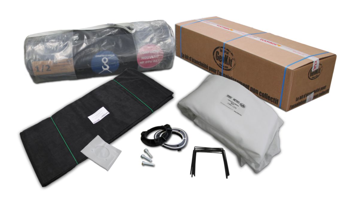 Kit Filtre à Sable Vertical Drainé 25m2 FLEXIRUB - Geokit filtre à sable drainé PVC 1 mm rouleau de 25m2 | POINT.P