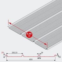 Bac en acier 850 profil 29T épaisseur 0,75mm RAL 7022 gris graphite 3,0x0,85m