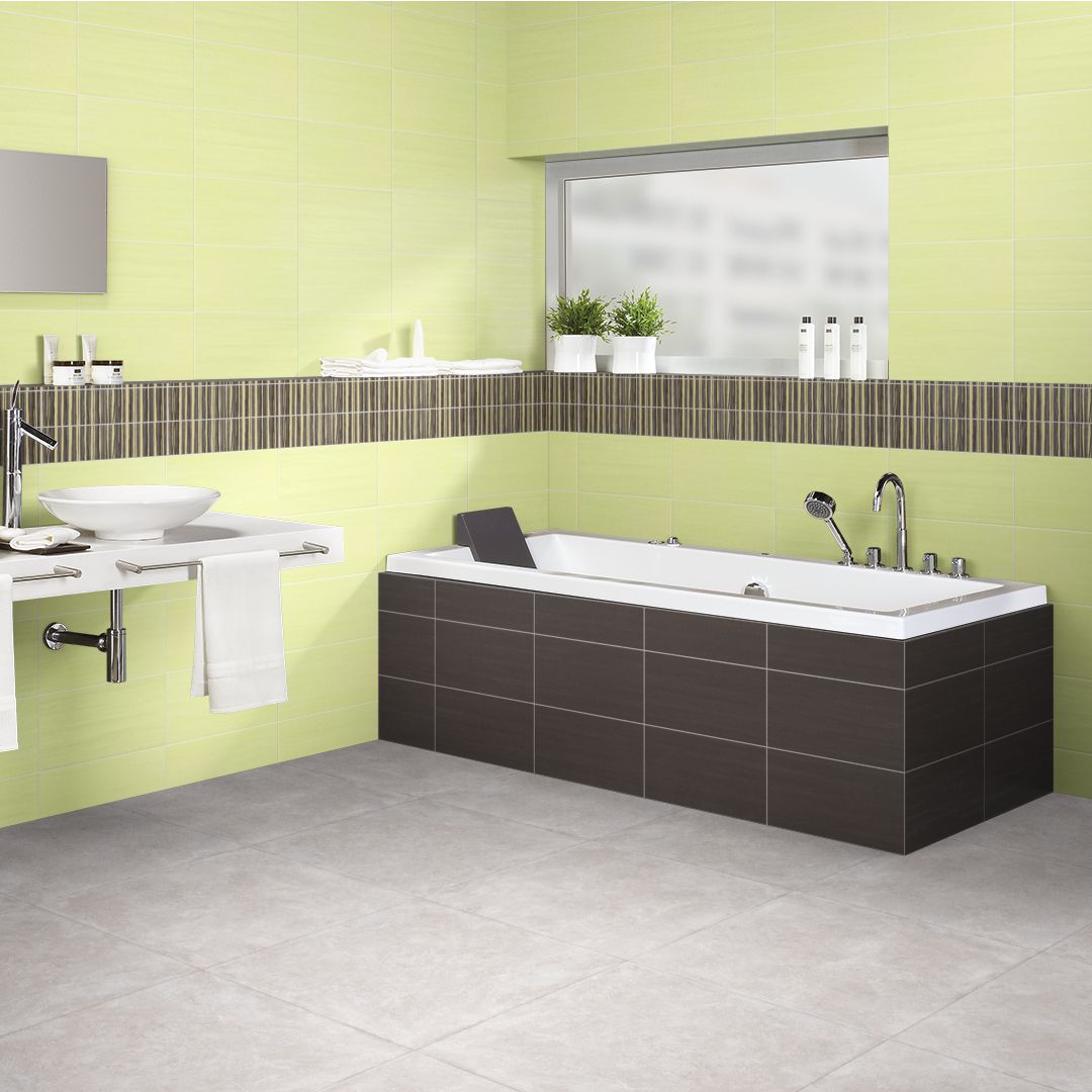 ARTE HOME - Carrelage mural faïence - Tonus vert satiné - 20x40 cm