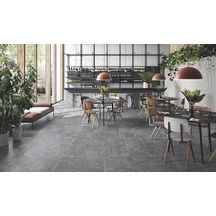 Carrelage sol extérieur grès cérame Château - noir antidérapant - 80x80 cm - ép. 20 mm