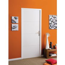 Bloc-porte thermique à recouvrement Maine - prépeint - huisserie H72 - serrure 3 pts - poussant droit - 204x83 cm