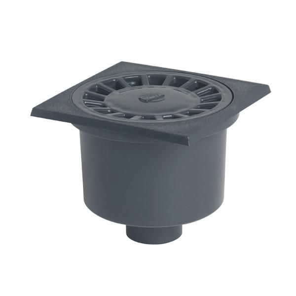 NICOLL Siphon  de  cour  PVC grande garde d eau gris fonc  