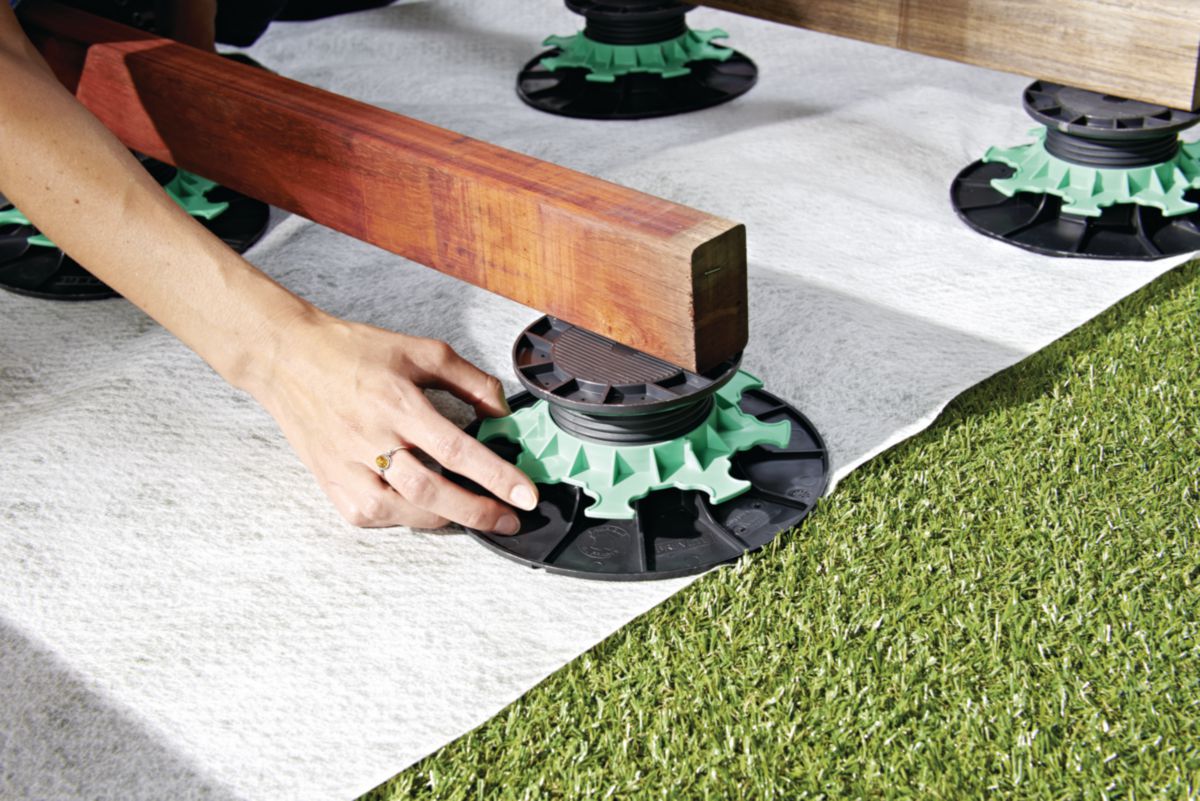 Plot fixe pour dalle de terrasse - polypropylène - H. 10 mm