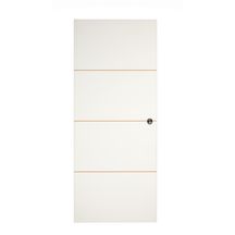 Porte MAINE gravée alvéolaire coulissante 204x73cm usinage rainure basse + mortaise têtière + trou poignée cuvette + tire doigts emballée