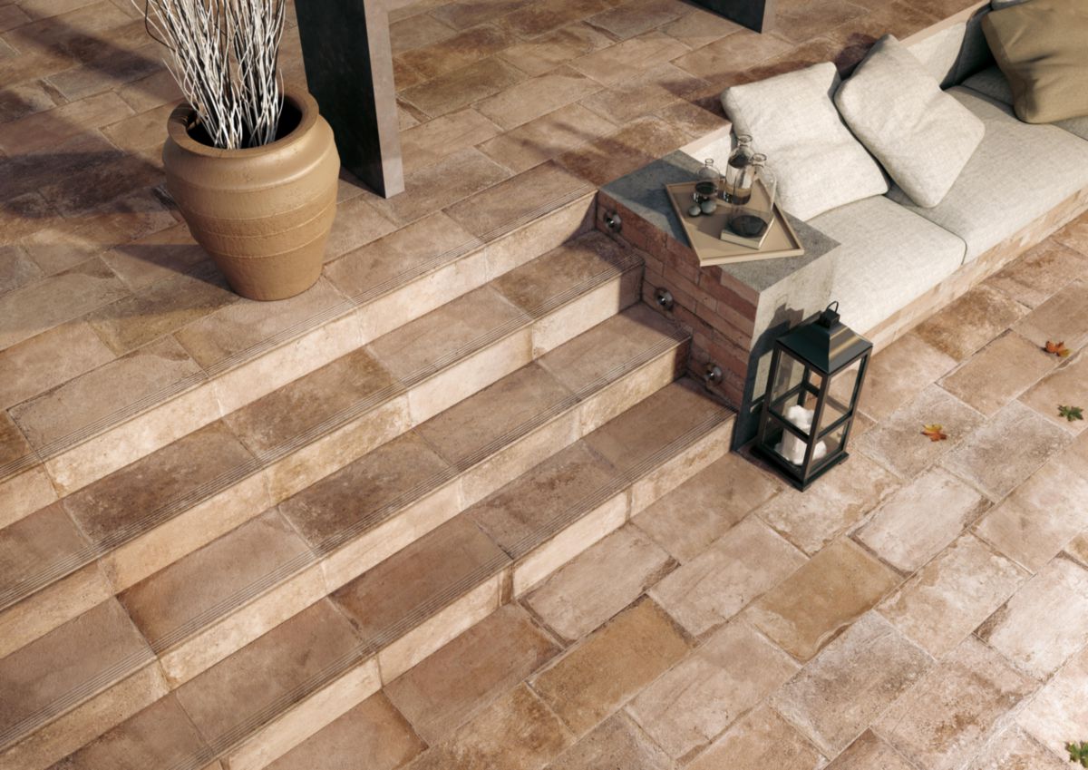 MONOCIBEC - Carrelage extérieur pour terrasse Geobrick - grès cérame
