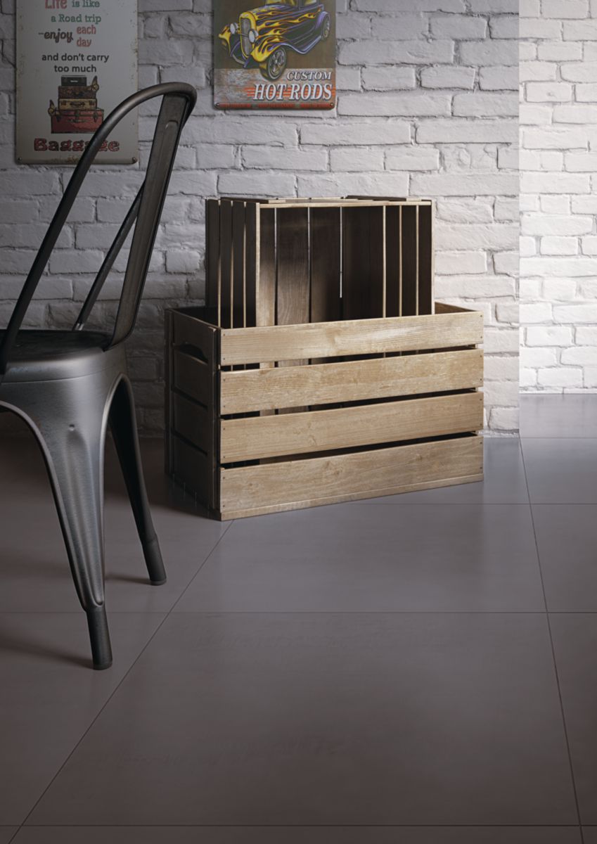 Carrelage Sol Intérieur Grès Cérame Porcelainé Loft Anthracite 45x45 Cm ép 9 Mm