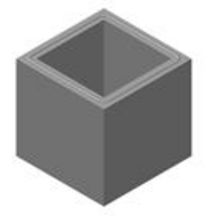 Elément de pilastre à enduire 30x30cm hauteur 24cm ciment gris