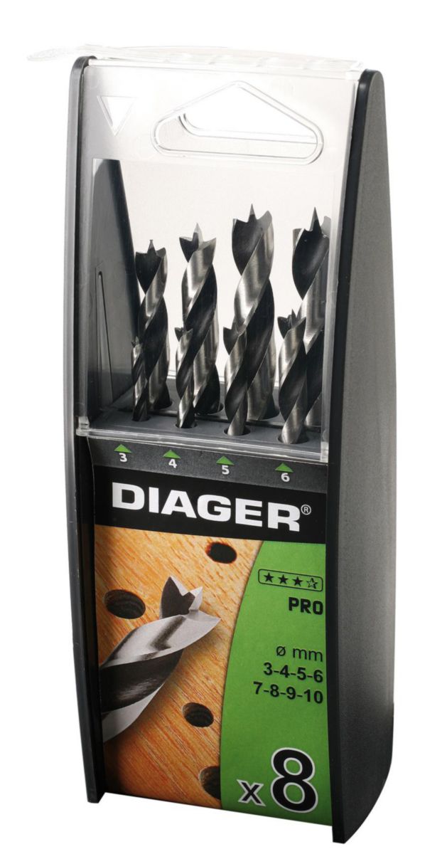 Coffret 8 Forets Bois 3 Pointes Autocentreur 3 à 10mm - RISS - C008Q1082