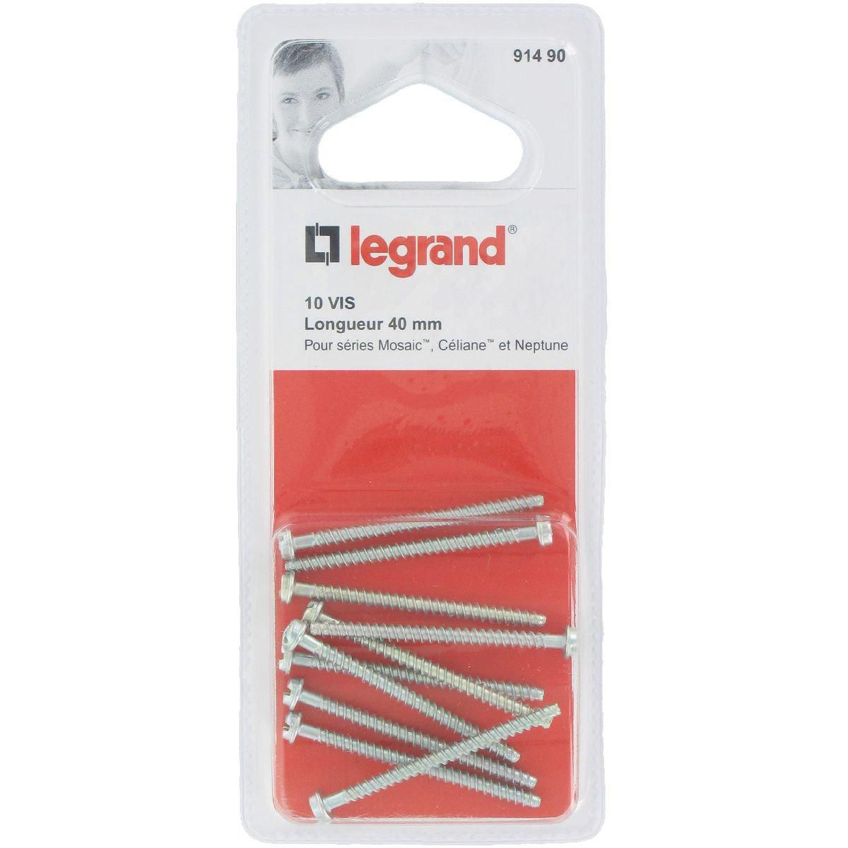 LEGRAND Vis pour encastrement profond de boîte Batibox Ø 3x40 mm 10 pcs POINT.P