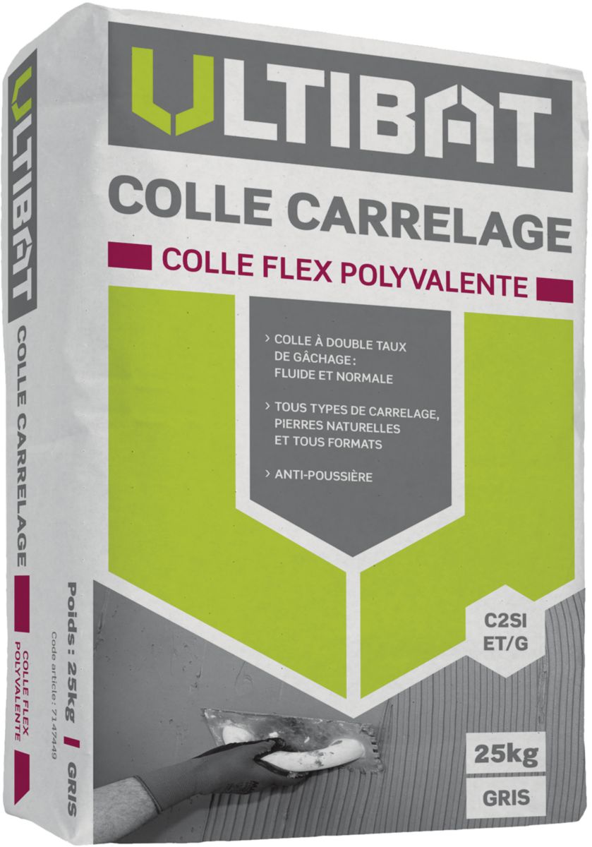 Colle carrelage Superflex gris, PRB, 25 kg