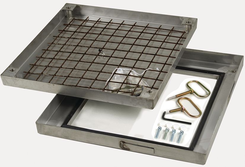 TECHNEAU Couvercle de regard à carreler CPC inox passage libre de 400x400mm CPC040X POINT.P