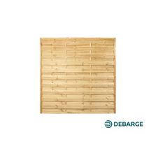 Ecran de clôture arrondi à lames alternées EALDT - pin traité classe 4 - vert - 1,80x1,80 m - ép. 30 mm