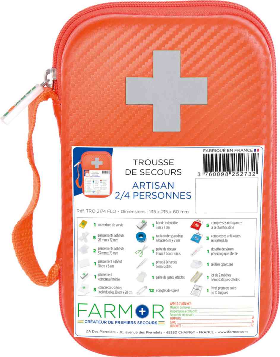 FARMOR Trousse de secours spéciale artisan 2/4 personnes !haute