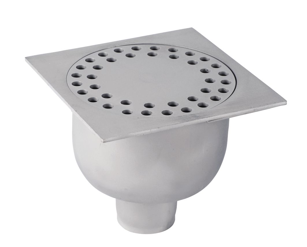 Siphon De Sol 150 X 150 Mm - Raccord DN 110 - En Acier Inoxydable - Extra Plat - Pour Douche Et Bain