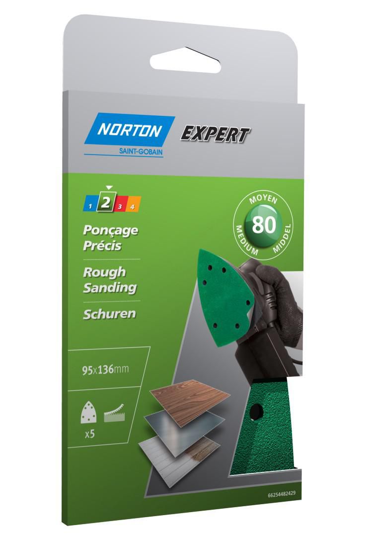 NORTON-CLIPPER - Garniture Papier 115X280 / 14 Trous Grain 120 (5) Réf
