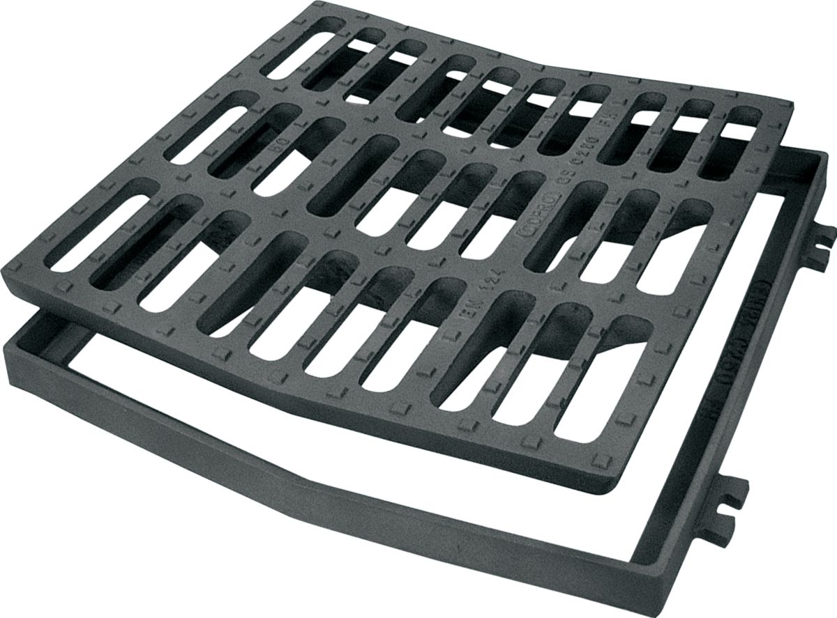 FONDATEL VOIRIE - Grille concave + cadre 40x40cm SCG40 C250 CoPro PMR