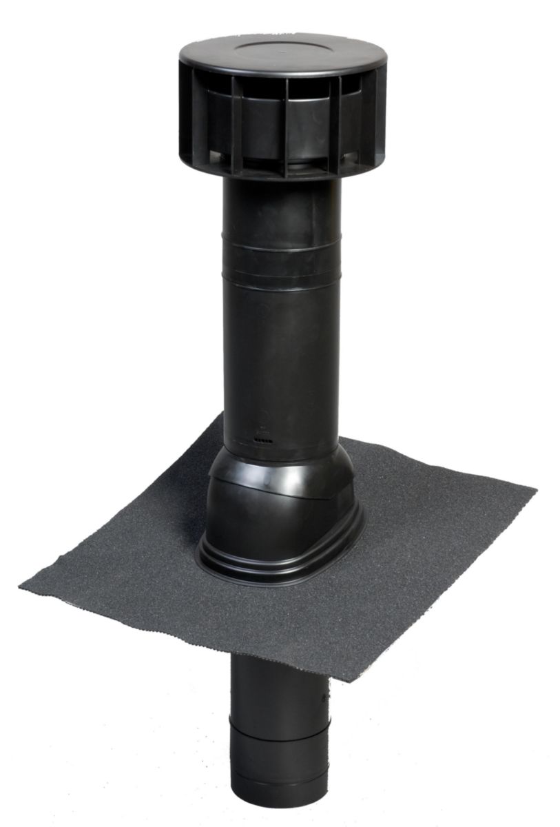 Extracteur Pour Ventilation De Fosse Septique Nicoll UBBINK - Terminal de ventilation pour fosse septique Multivent - pente 25 à  46° - noir - Ø 131 mm - H. 835 mm | POINT.P