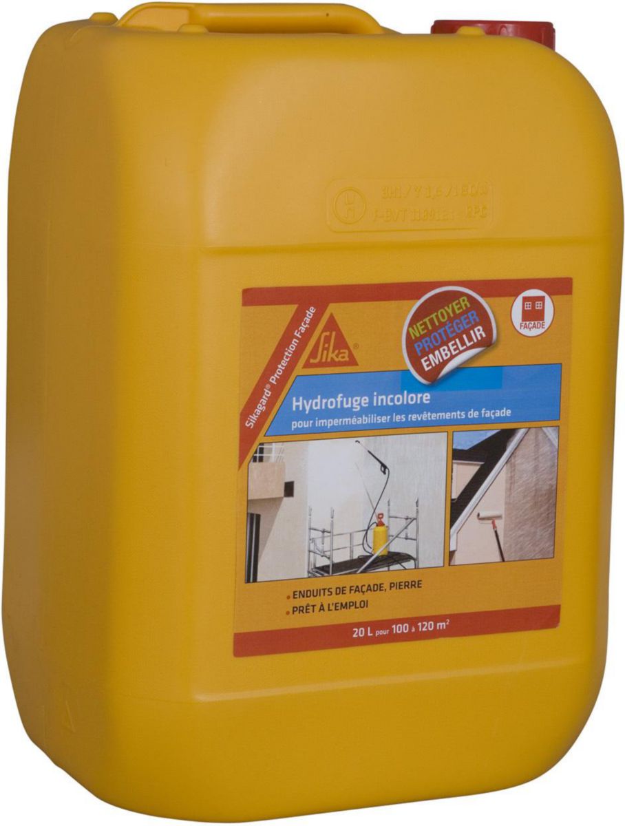 Protection hydrofuge façade, mur, toiture et sol Sika Sikagard Protection  Tout en 1 20 L