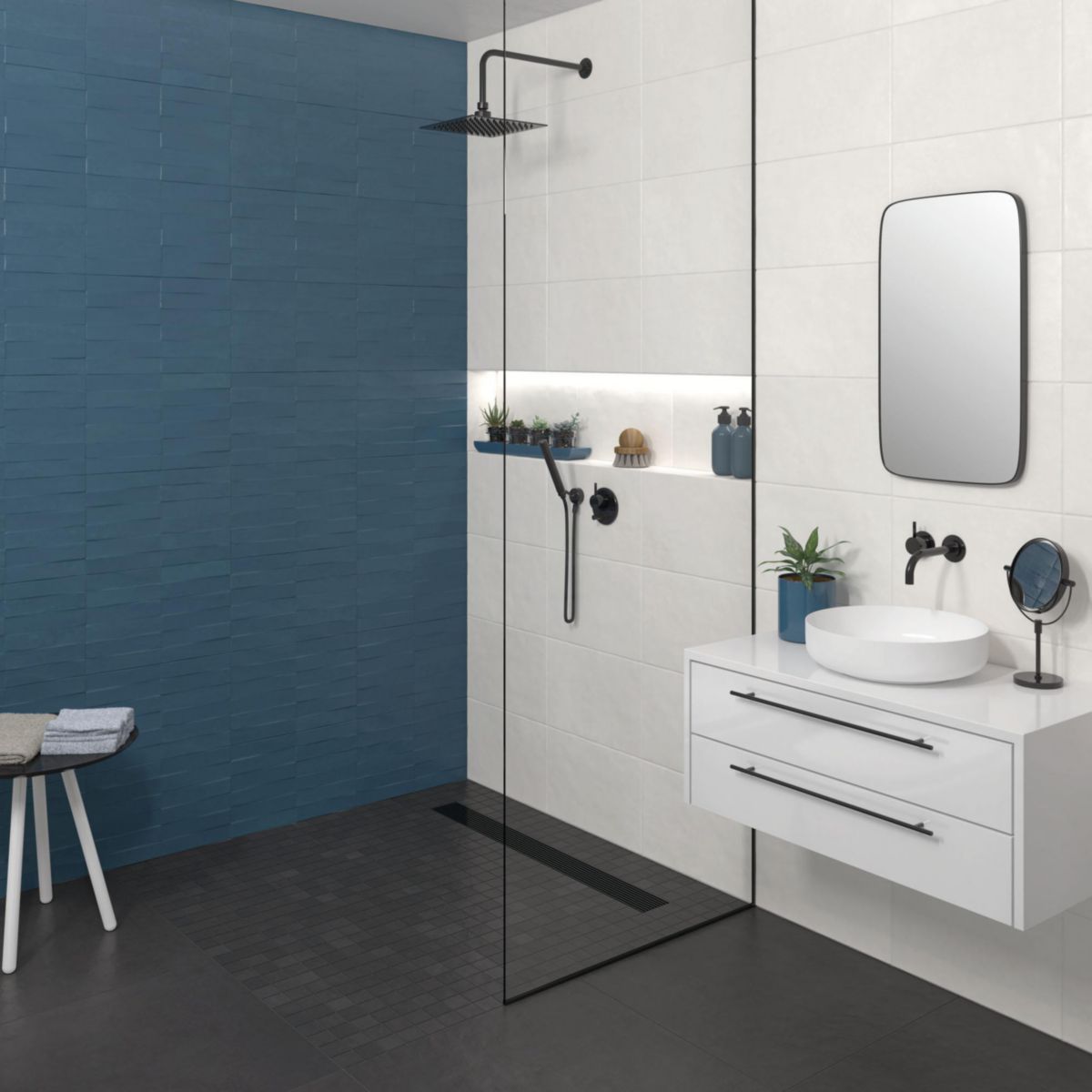 Faïence pour mur intérieur Liv'In - colonial blue - 26,7x41,6 cm