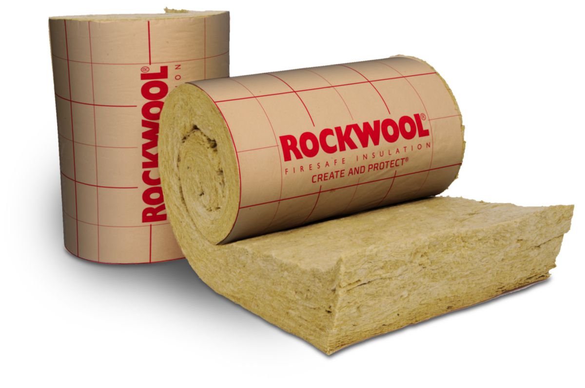 ROCKWOOL - Rouleau isolant laine de roche pour combles aménagés Easyrock -  revêtu - 2,2x0,6 m - ép. 200 mm - R = 5,10 m².K/W