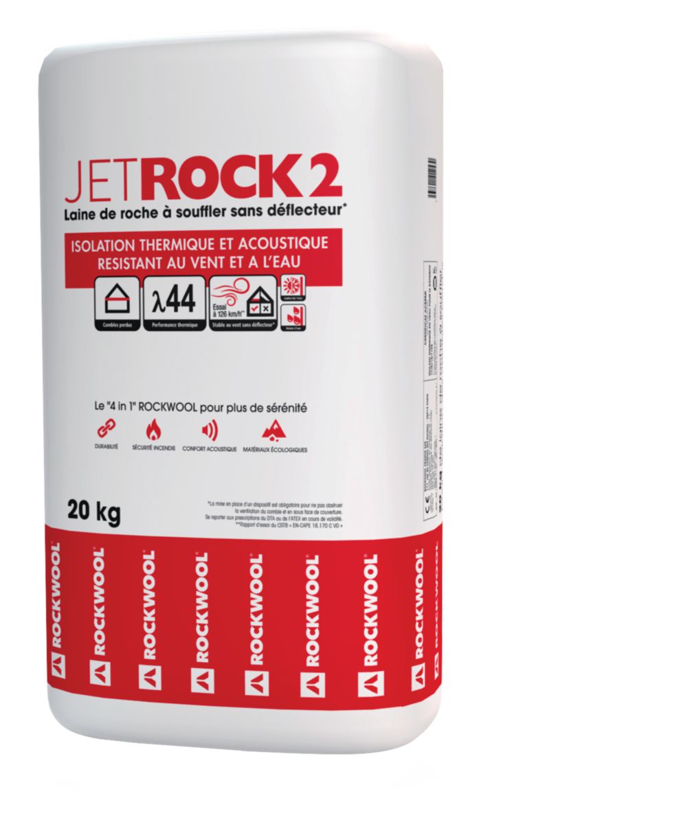 ROCKWOOL - Laine de roche à souffler Jetrock 2 pour isolation