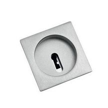 Garniture pour porte coulissante Chiudiscrigno Quadra - avec trou de cylindre européen - chrome satiné