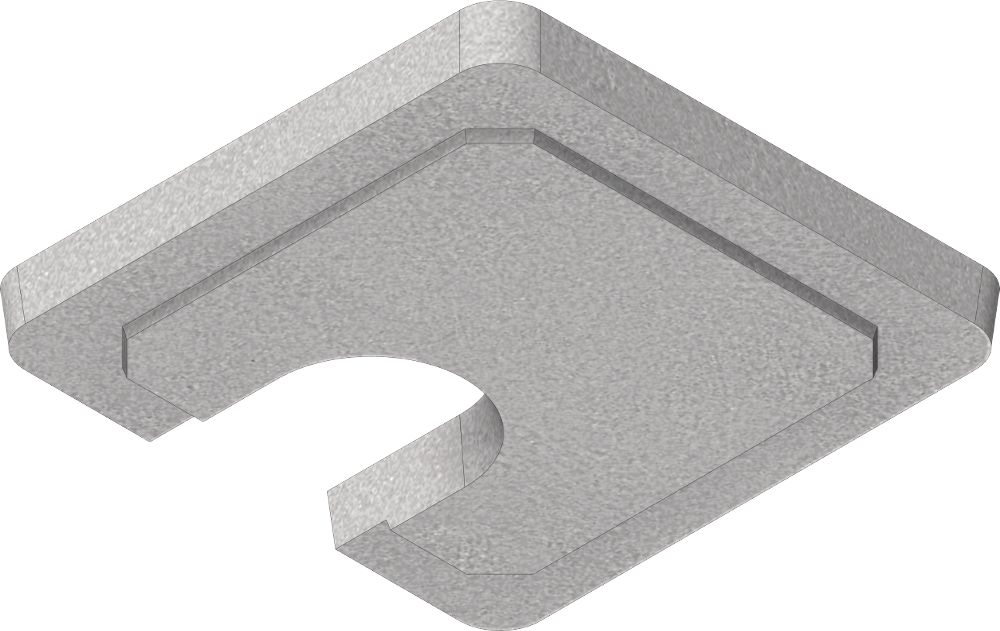 Couvercle de gouttière armé pour boîte allégée 20 X 20cm int, 26 X 26cm ext, 2,5cm Hauteur