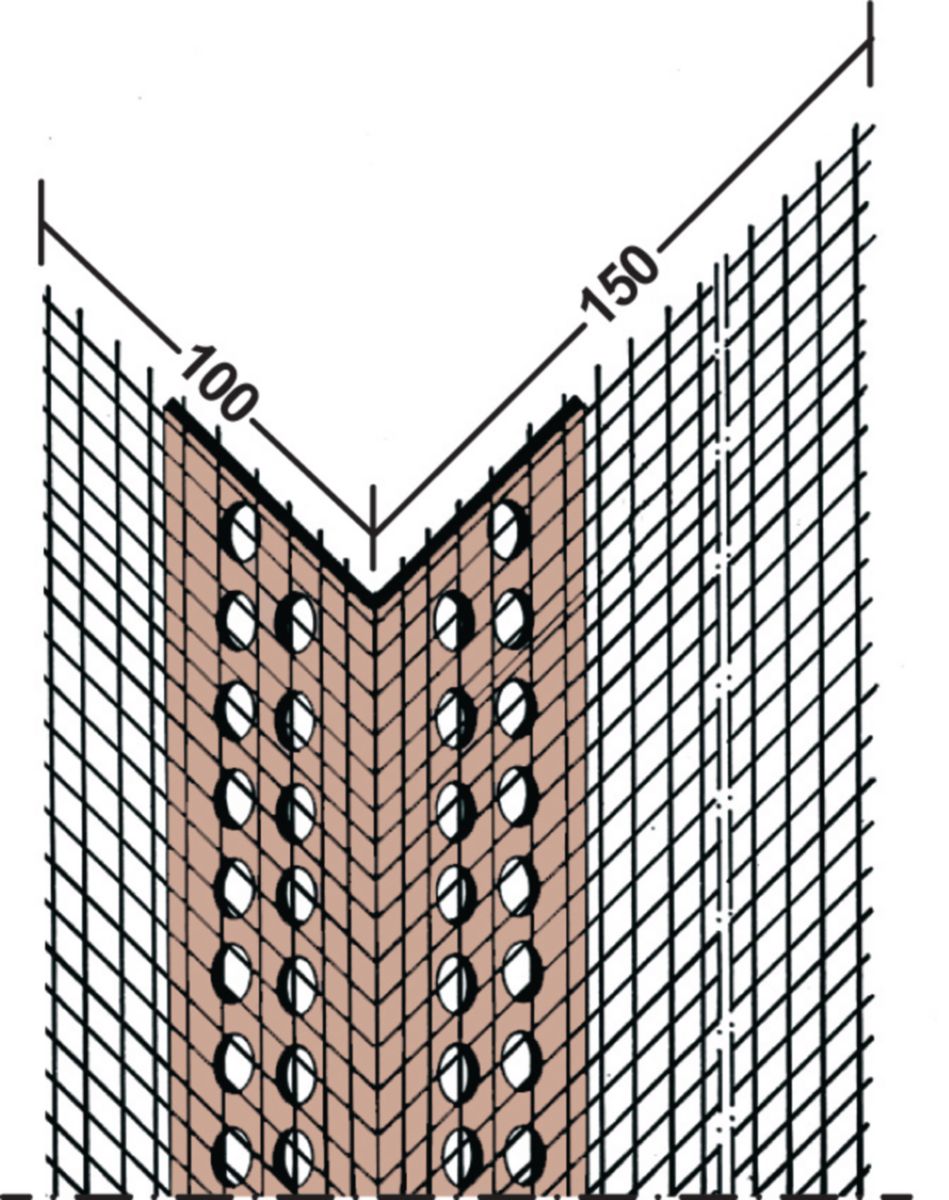 Cornière PVC entoilée 100 x 230 mm
