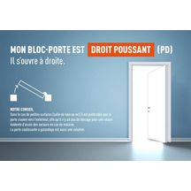 Bloc-porte thermique à recouvrement Maine - prépeint - huisserie H72 - serrure 3 pts - poussant droit - 204x83 cm