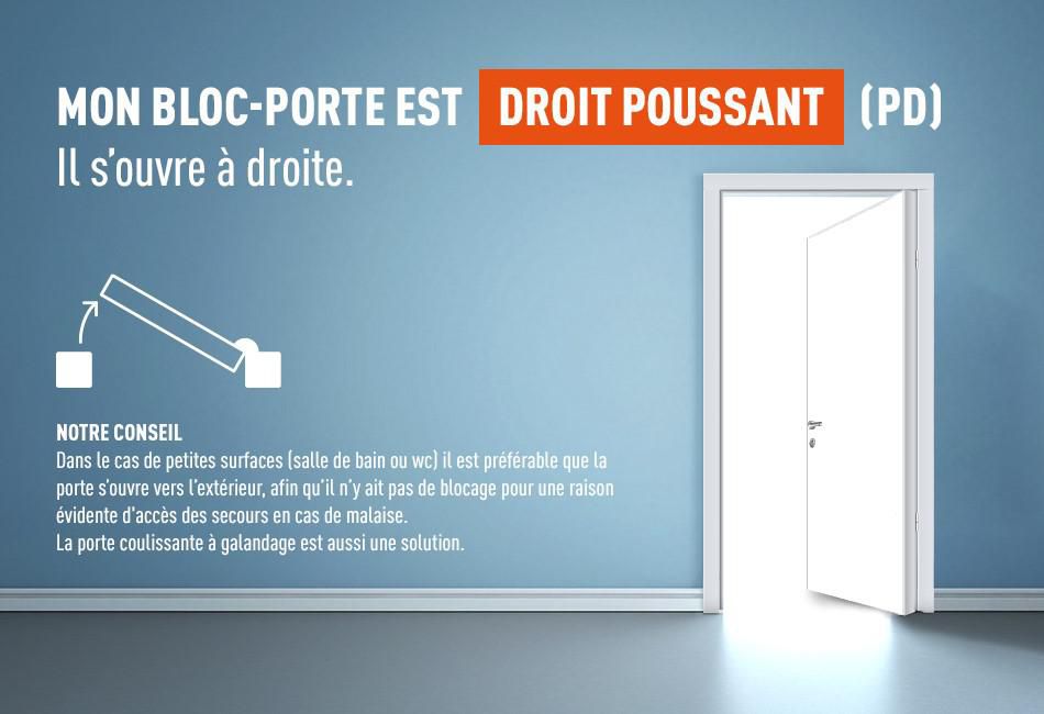 Bloc-porte thermique à recouvrement Maine - prépeint - huisserie H72 - serrure 3 pts - poussant droit - 204x83 cm