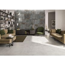 Carrelage imitation béton pour sol intérieur Blend - grès cérame rectifié - teinte Class - 60x120 cm - ép. 9 mm