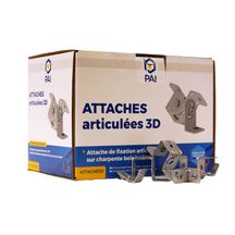 Attache articulée 3D sur support incliné pour tige filetée de diam. 6 boîte de 100 - ATTACHE3D - PAI
