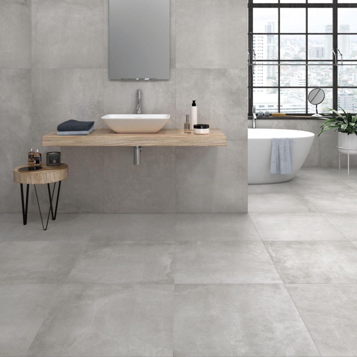 Carrelage de sol intérieur Belcanto - grès cérame - ton grey mat - 60x60 cm - ép. 10 mm