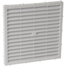 Grille d'aération carrée spécial façade à combinaisons 1M64 - avec moustiquaire - polystyrène blanc - 118x118 mm